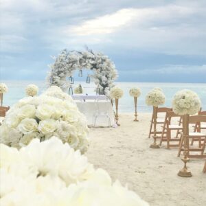 beachside wedding setup